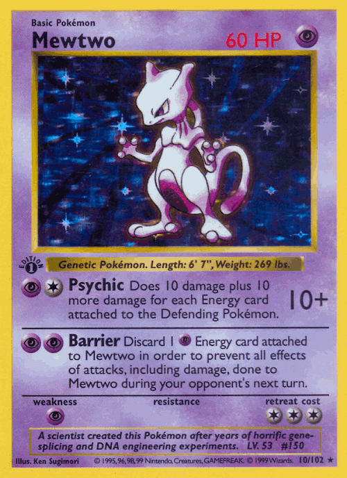 Mewtwo Pokémon TCG card art