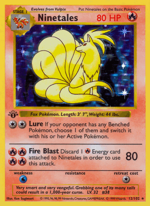 Ninetales Pokémon TCG card art