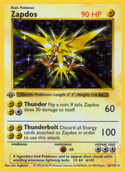 Zapdos Pokémon TCG card art