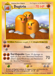 Dugtrio Base card