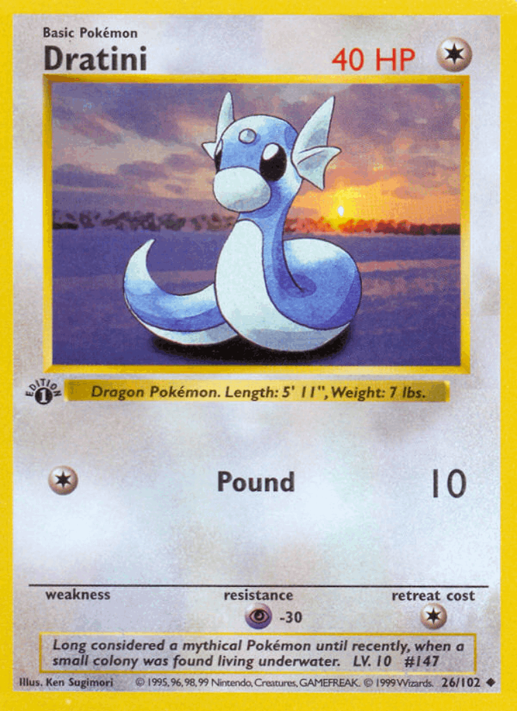 Dratini #26 from Base - Uncommon - Illustrated by Ken Sugimori