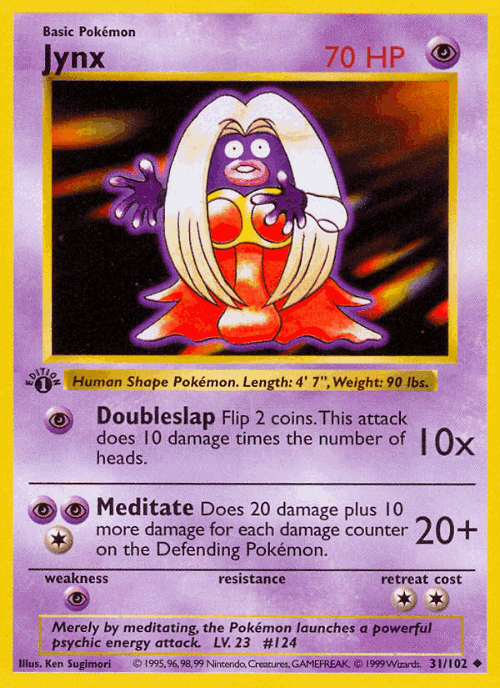 Jynx #31 from Base - Uncommon - Illustrated by Ken Sugimori