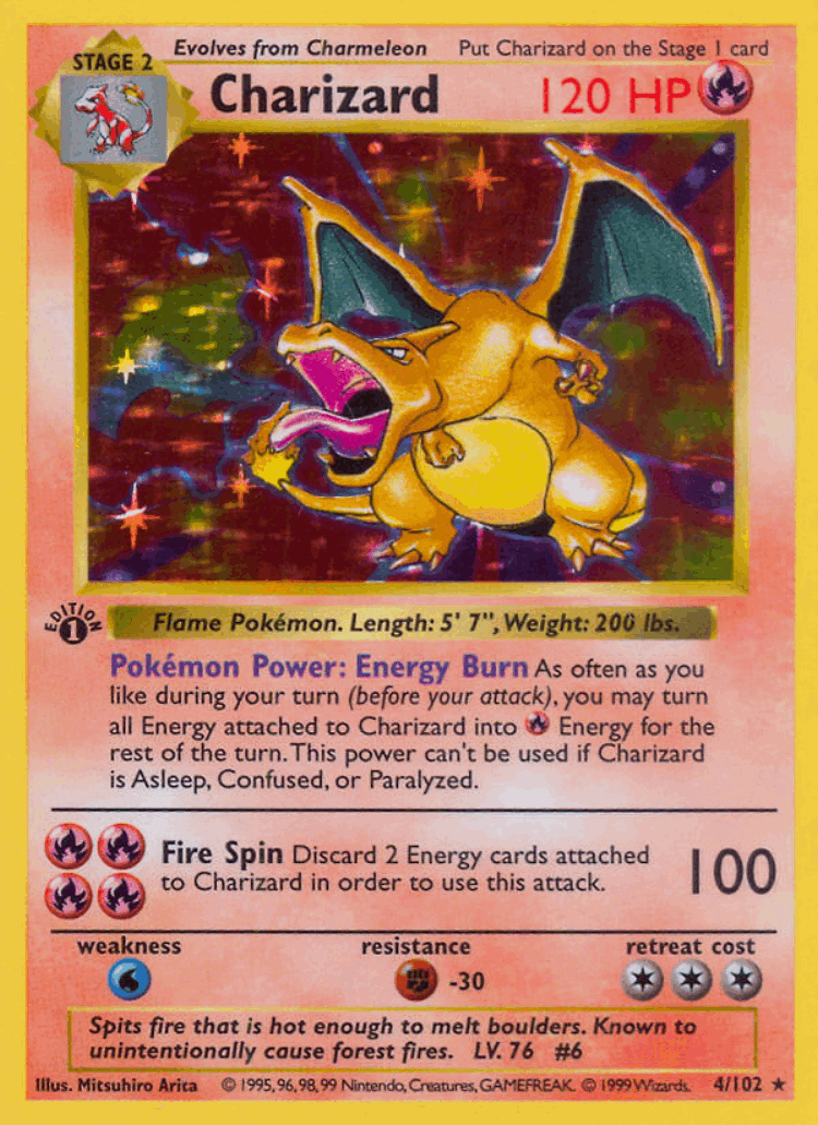 Charizard cover card