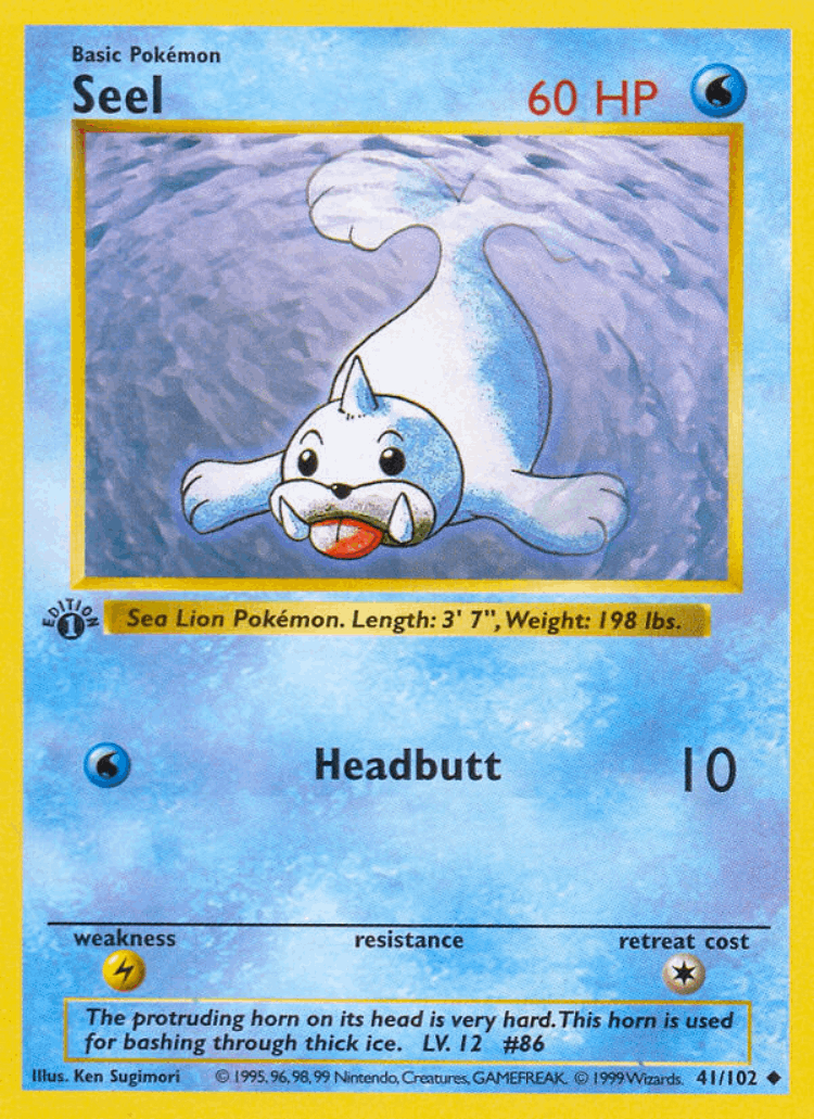 Seel #41 from Base - Uncommon - Illustrated by Ken Sugimori