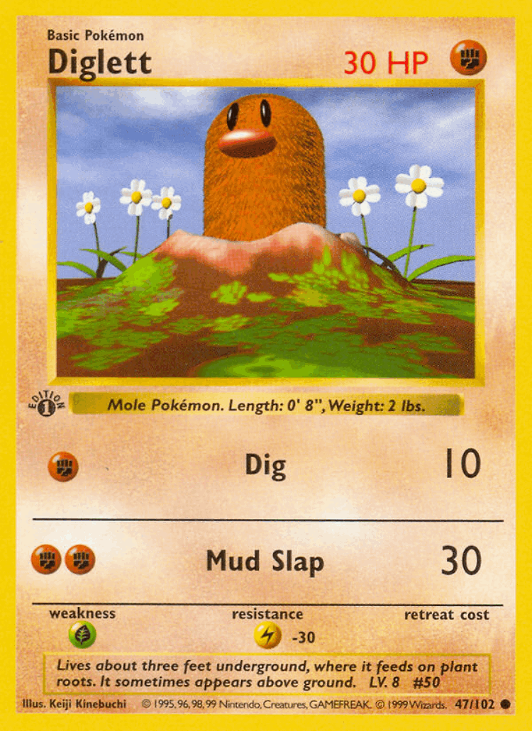 Diglett #47 from Base - Common - Illustrated by Keiji Kinebuchi