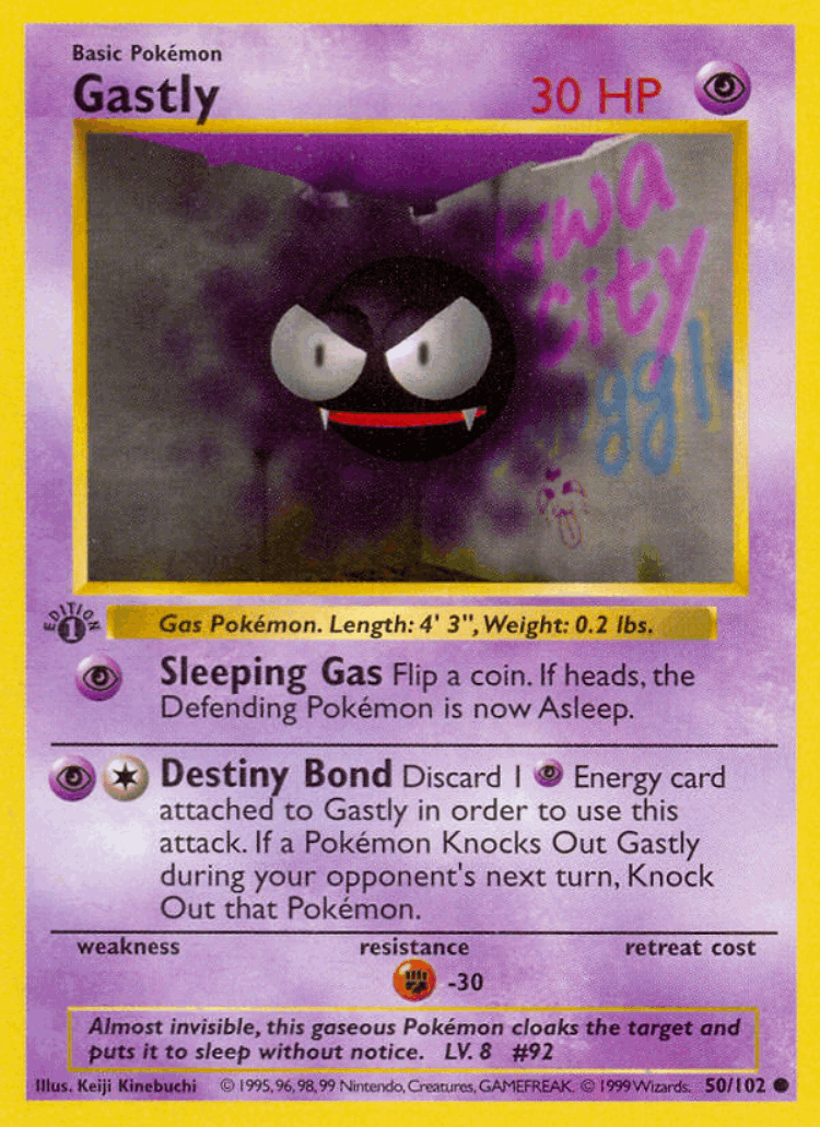 Gastly #50 from Base - Common - Illustrated by Keiji Kinebuchi