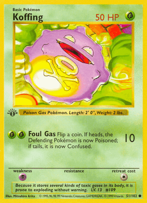 Koffing #51 from Base - Common - Illustrated by Mitsuhiro Arita