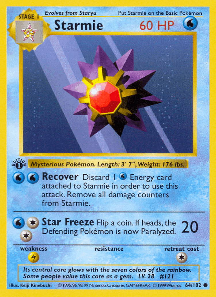 Starmie #64 from Base - Common - Illustrated by Keiji Kinebuchi