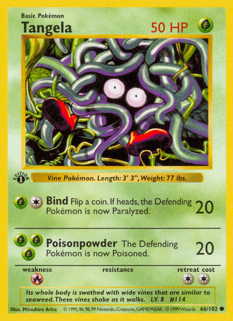 Tangela #66 from Base - Common - Illustrated by Mitsuhiro Arita