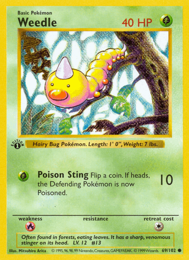 Weedle #69 from Base - Common - Illustrated by Mitsuhiro Arita