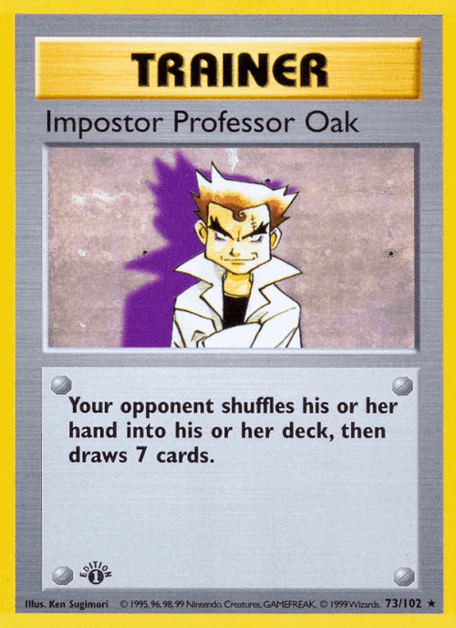 Impostor Professor Oak #73 from Base - Rare - Illustrated by Ken Sugimori