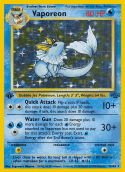 Vaporeon Pokémon TCG card art