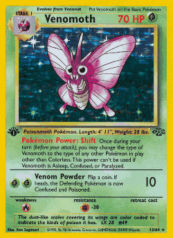 Venomoth Pokémon TCG card art