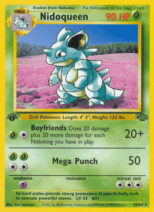 Nidoqueen #23 from Jungle - Rare - Illustrated by Ken Sugimori