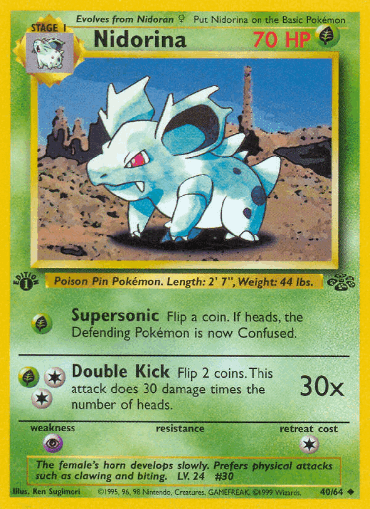 Nidorina #40 from Jungle - Uncommon - Illustrated by Ken Sugimori