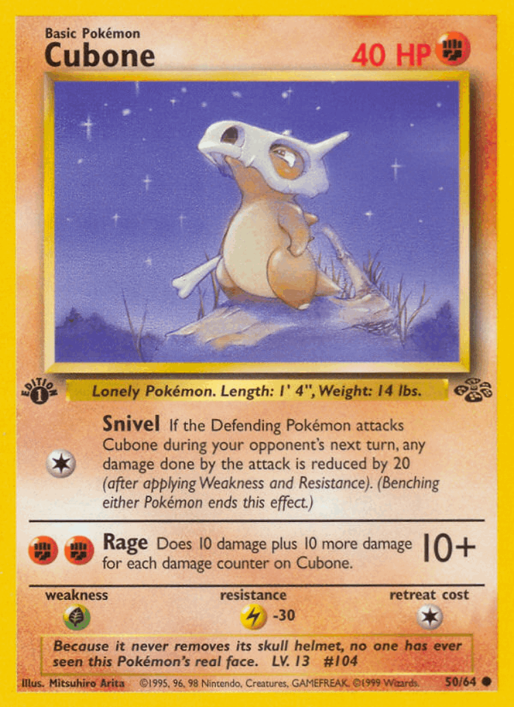 Cubone #50 from Jungle - Common - Illustrated by Mitsuhiro Arita