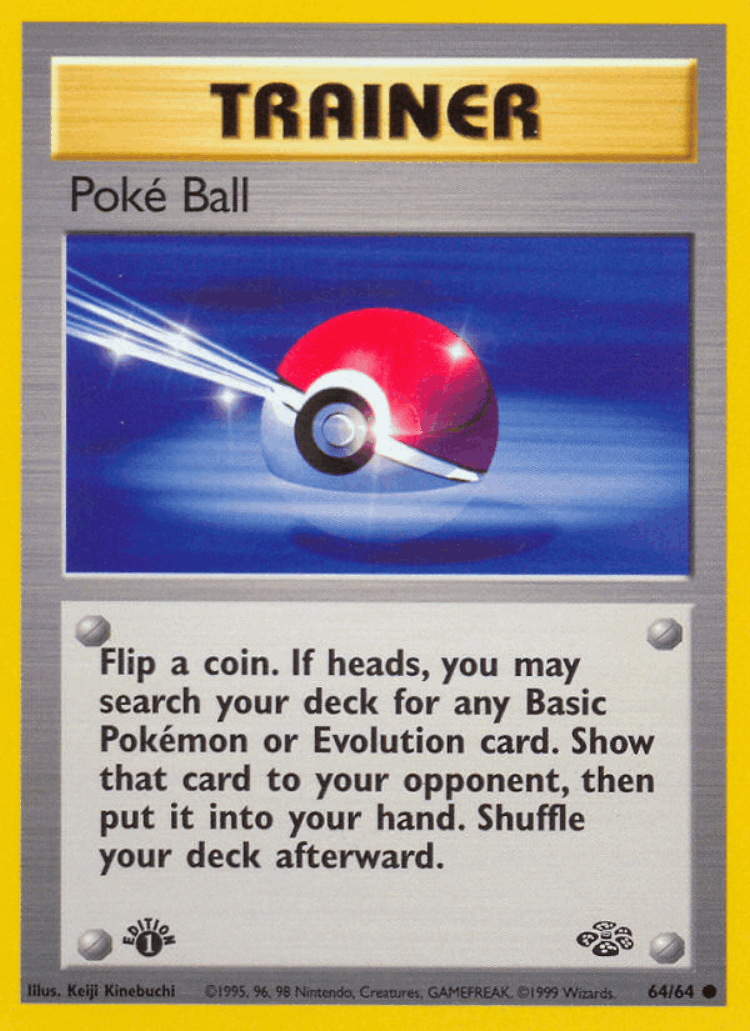 Poké Ball #64 from Jungle - Common - Illustrated by Keiji Kinebuchi