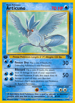 Articuno Pokémon TCG card art