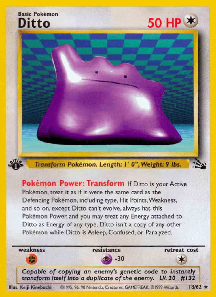 Ditto #18 from Fossil - Rare - Illustrated by Keiji Kinebuchi