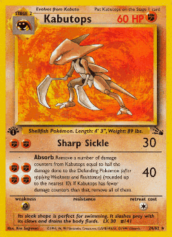 Kabutops Pokémon TCG card art
