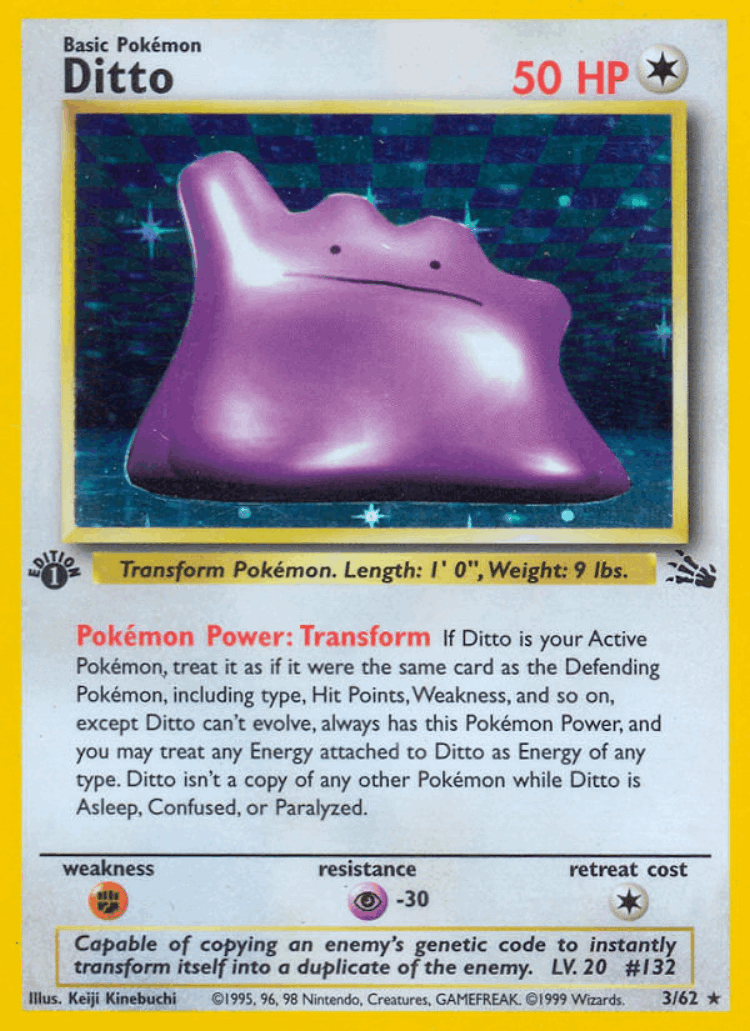 Ditto #3 from Fossil - Rare Holo - Illustrated by Keiji Kinebuchi