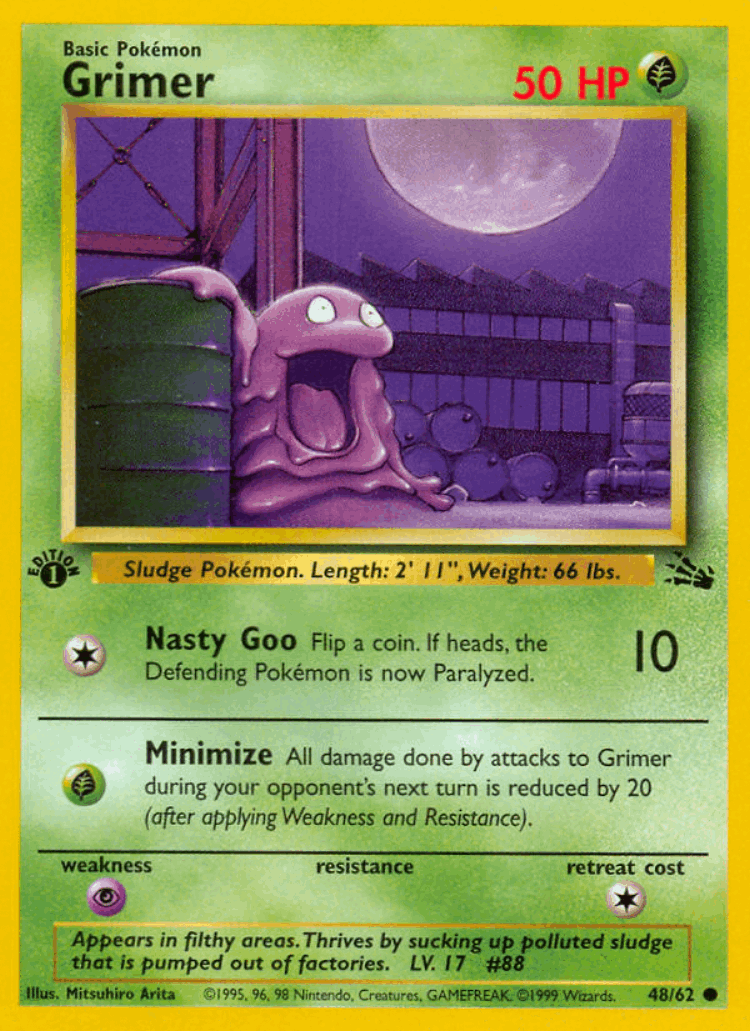 Grimer #48 from Fossil - Common - Illustrated by Mitsuhiro Arita