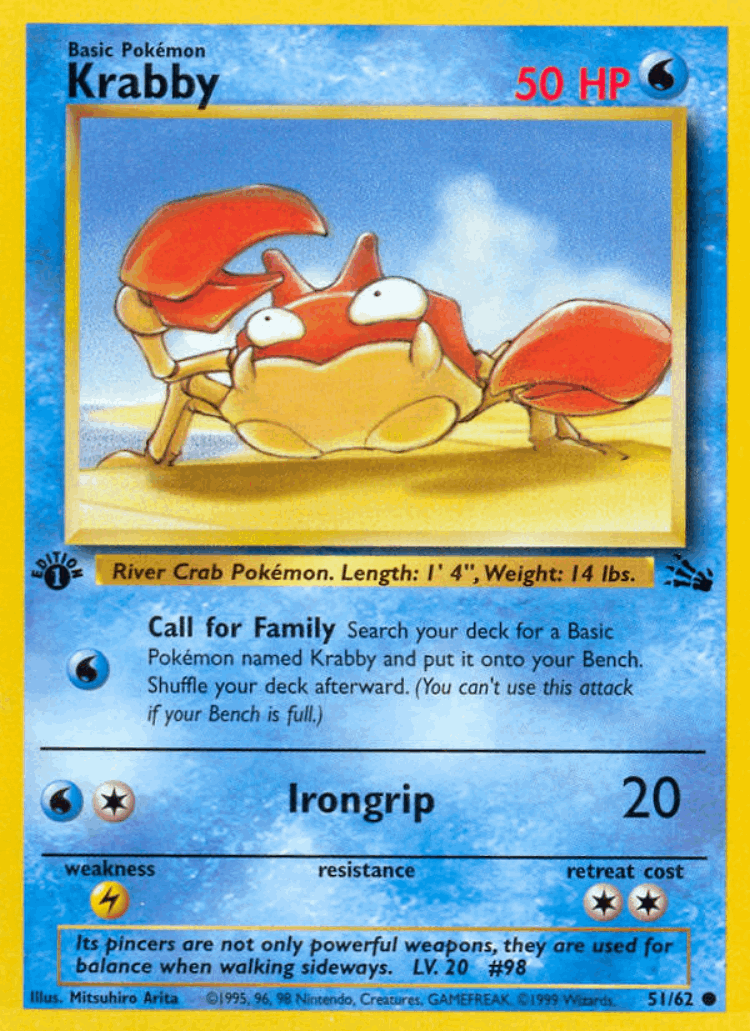 Krabby #51 from Fossil - Common - Illustrated by Mitsuhiro Arita