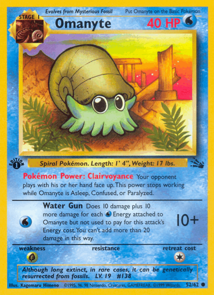 Omanyte #52 from Fossil - Common - Illustrated by Kagemaru Himeno