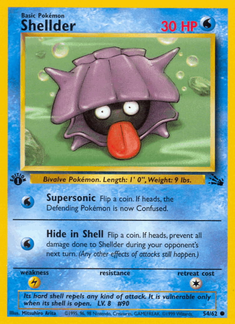 Shellder #54 from Fossil - Common - Illustrated by Mitsuhiro Arita