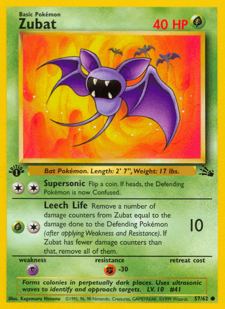 Zubat #57 from Fossil - Common - Illustrated by Kagemaru Himeno