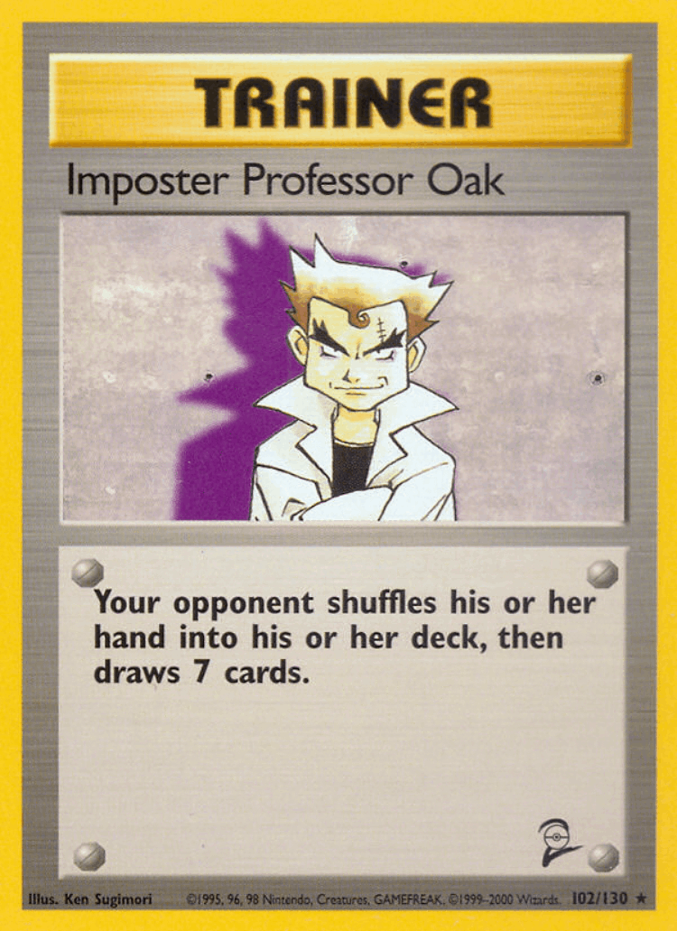 Imposter Professor Oak #102 from Base Set 2 - Rare - Illustrated by Ken Sugimori