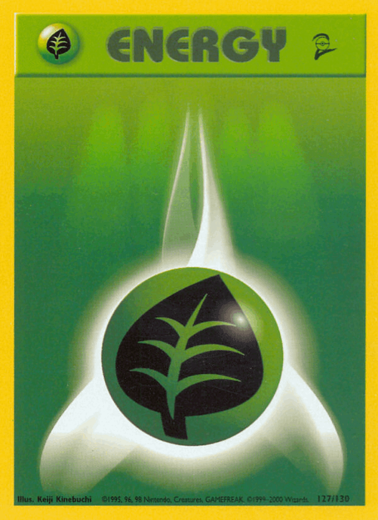Grass Energy #127 from Base Set 2 - Common - Illustrated by Keiji Kinebuchi