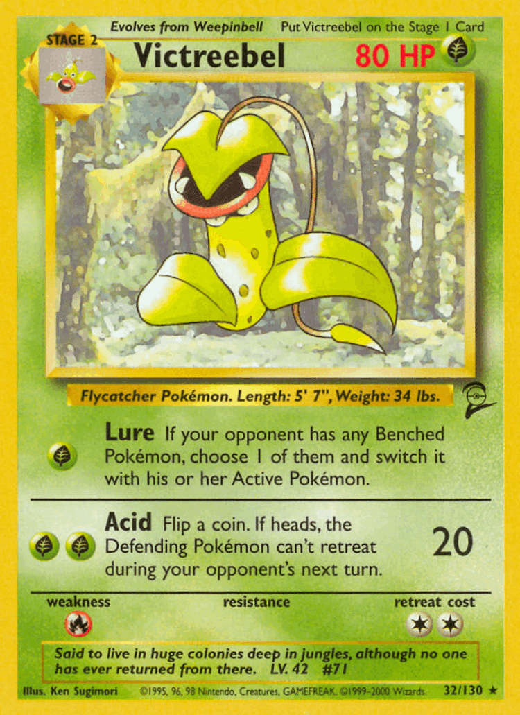 Victreebel #32 from Base Set 2 - Rare - Illustrated by Ken Sugimori