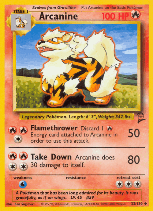 Arcanine 33, Base Set 2