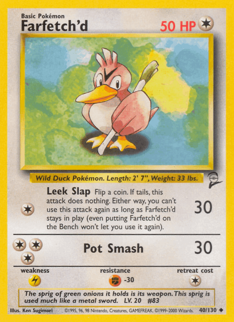 Farfetch'd #40 from Base Set 2 - Uncommon - Illustrated by Ken Sugimori