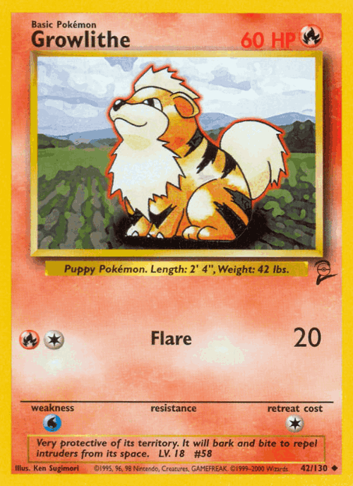 Growlithe 42, Base Set 2