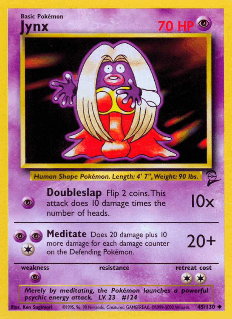 Jynx #45 from Base Set 2 - Uncommon - Illustrated by Ken Sugimori