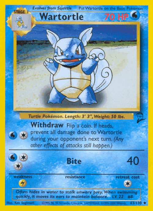 Wartortle 63, Base Set 2