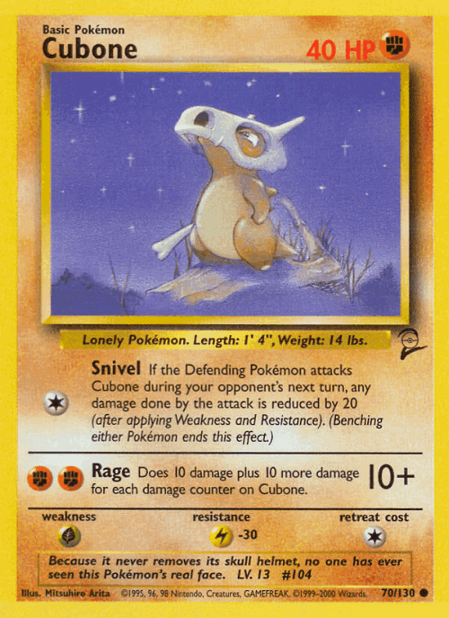 Cubone 70, Base Set 2