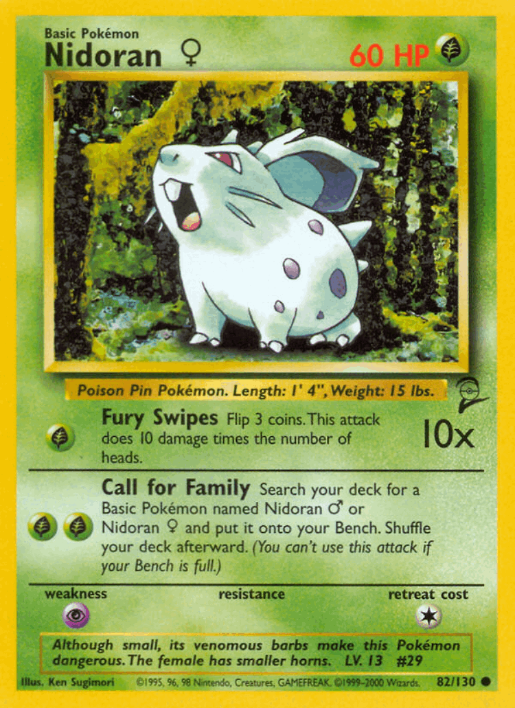 Nidoran ♀ #82 from Base Set 2 - Common - Illustrated by Ken Sugimori