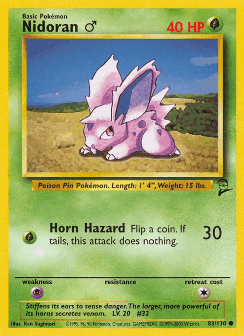 Nidoran ♂ 83, Base Set 2
