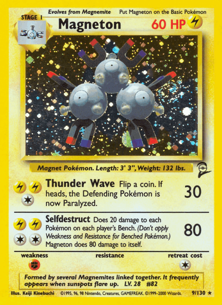 Magneton #9 from Base Set 2 - Rare Holo - Illustrated by Keiji Kinebuchi
