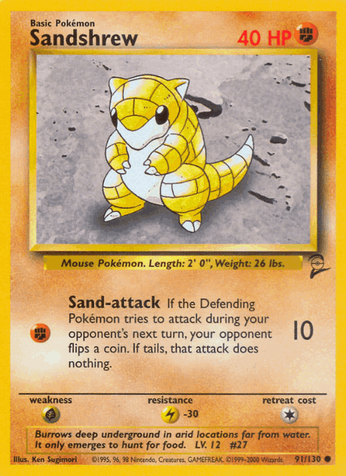 Sandshrew 91, Base Set 2