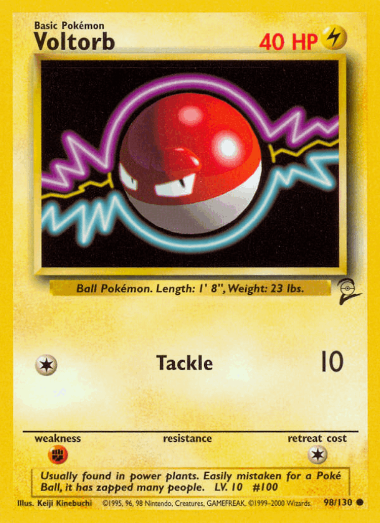 Voltorb #98 from Base Set 2 - Common - Illustrated by Keiji Kinebuchi