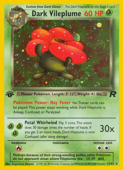 Dark Vileplume Pokémon TCG card art