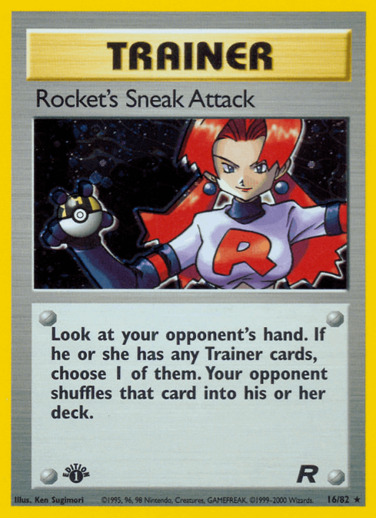 Rocket's Sneak Attack #16 from Team Rocket - Rare Holo - Illustrated by Ken Sugimori