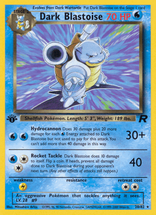 Dark Blastoise Pokémon TCG card art