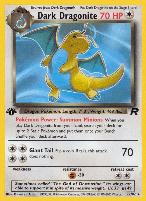 Dark Dragonite Pokémon TCG card art