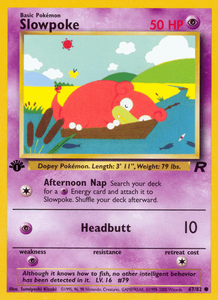 Slowpoke #67 from Team Rocket - Common - Illustrated by Sumiyoshi Kizuki