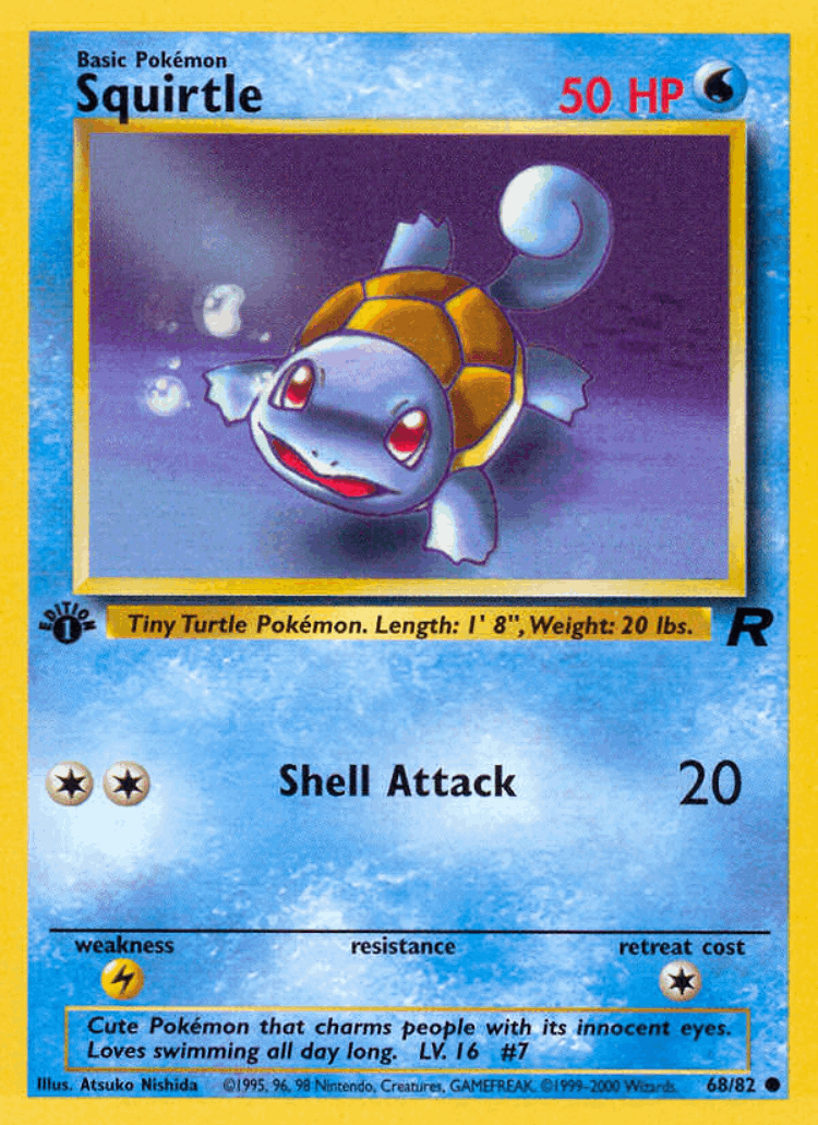 Squirtle #68 from Team Rocket - Common - Illustrated by Atsuko Nishida